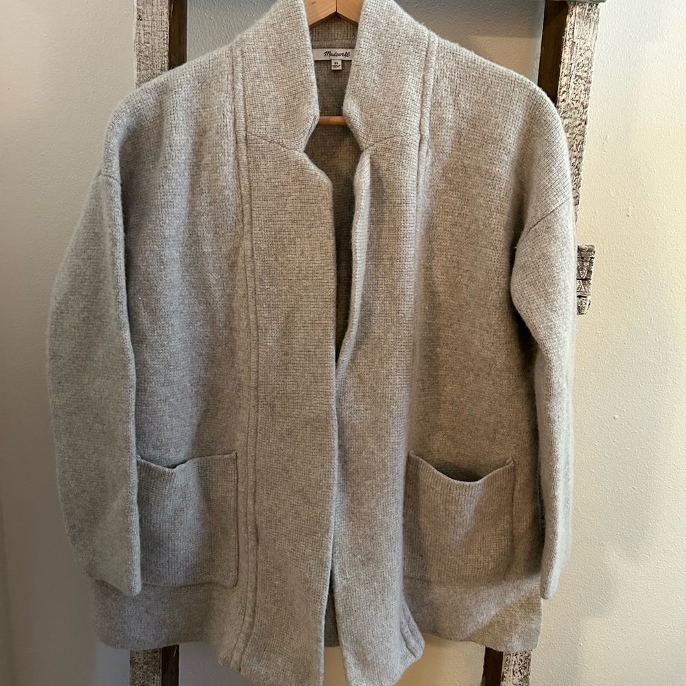 Madewell Wool Blend Sweater Coat Cardigan Sz XS Gray